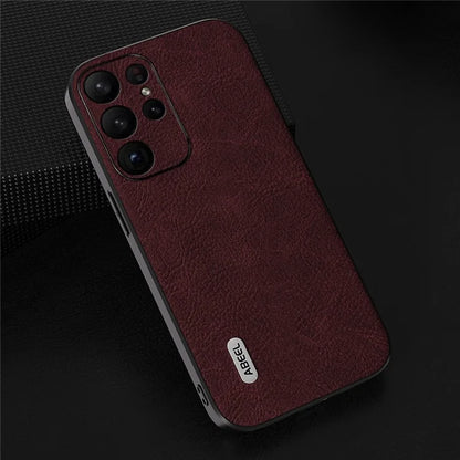 ABEEL For Samsung Galaxy S24 Ultra Leather Phone Back Case Fantasy Lychee Texture Cover