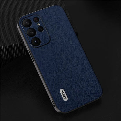 ABEEL For Samsung Galaxy S24 Ultra Case Genuine Cow Leather Litchi Texture Back Cover