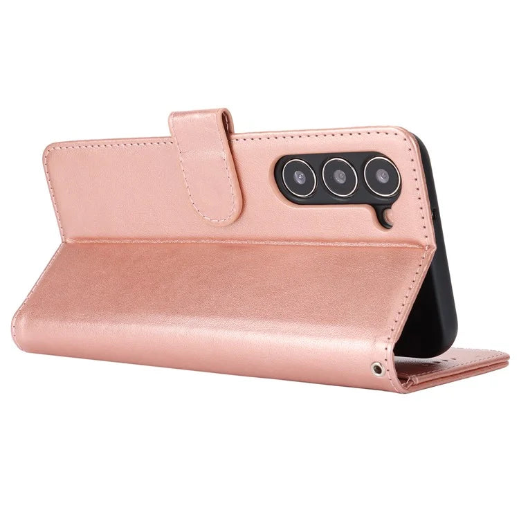 For Samsung Galaxy S23 Cell Phone Case R61 Texture PU Leather Wallet Stand Protective Cover