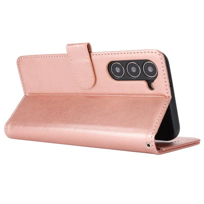 For Samsung Galaxy S23 Cell Phone Case R61 Texture PU Leather Wallet Stand Protective Cover