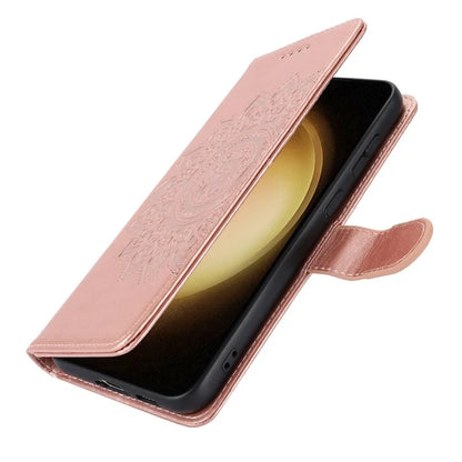 For Samsung Galaxy S23 Cell Phone Case R61 Texture PU Leather Wallet Stand Protective Cover