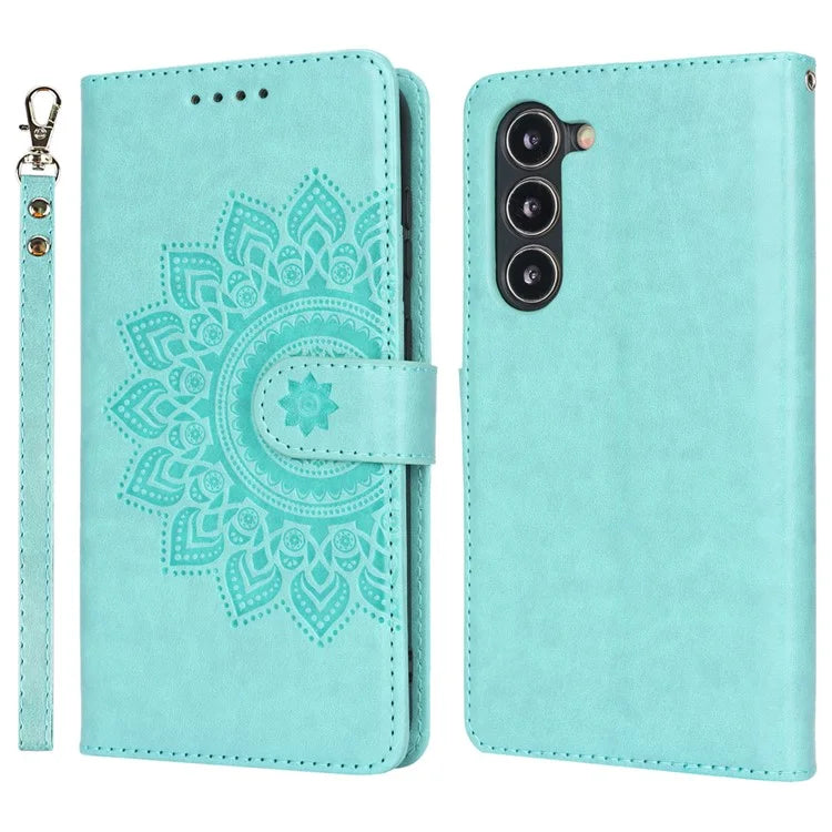 For Samsung Galaxy S23 Cell Phone Case R61 Texture PU Leather Wallet Stand Protective Cover