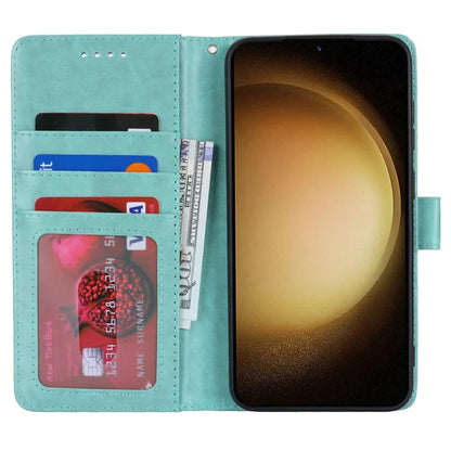 For Samsung Galaxy S23 Cell Phone Case R61 Texture PU Leather Wallet Stand Protective Cover