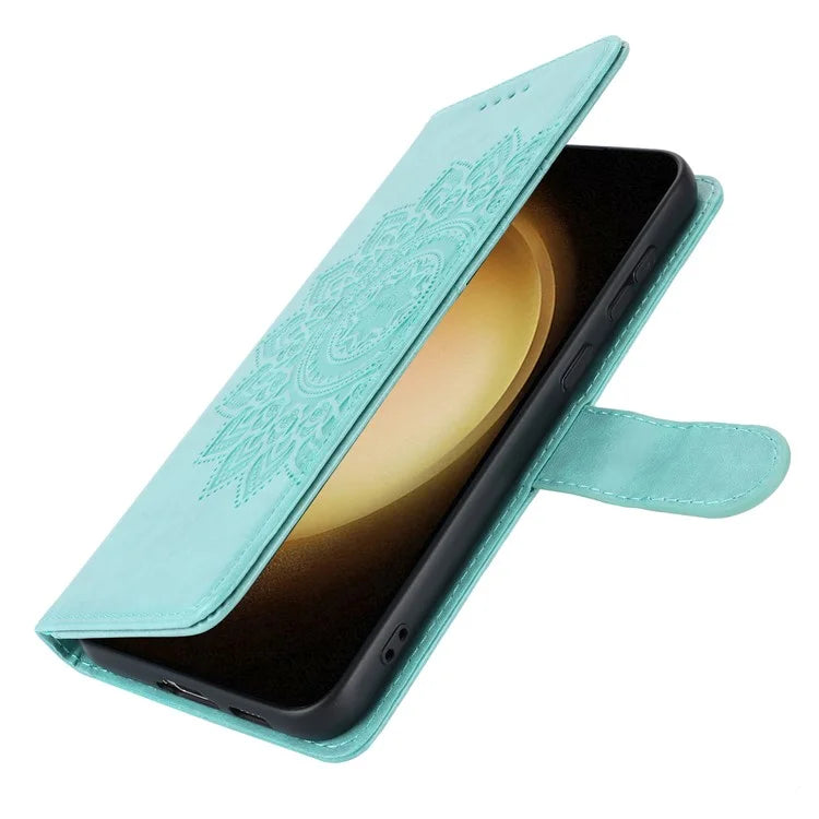 For Samsung Galaxy S23 Cell Phone Case R61 Texture PU Leather Wallet Stand Protective Cover