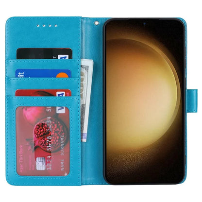 For Samsung Galaxy S23 Cell Phone Case R61 Texture PU Leather Wallet Stand Protective Cover