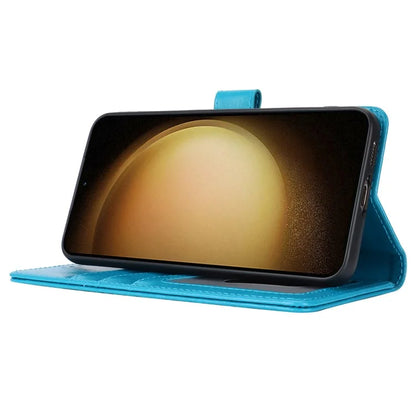 For Samsung Galaxy S23 Cell Phone Case R61 Texture PU Leather Wallet Stand Protective Cover