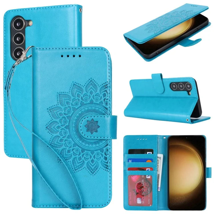 For Samsung Galaxy S23 Cell Phone Case R61 Texture PU Leather Wallet Stand Protective Cover