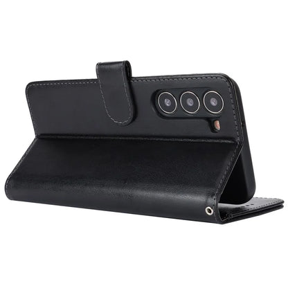 For Samsung Galaxy S23 Cell Phone Case R61 Texture PU Leather Wallet Stand Protective Cover