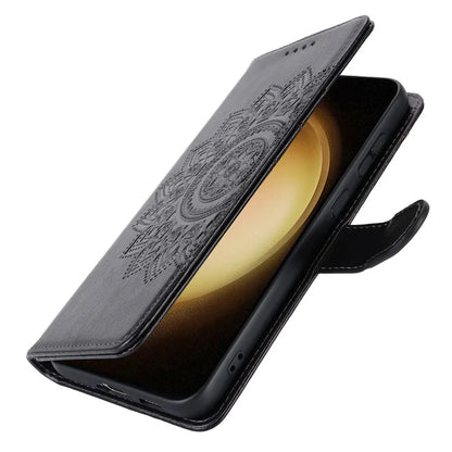 For Samsung Galaxy S23 Cell Phone Case R61 Texture PU Leather Wallet Stand Protective Cover