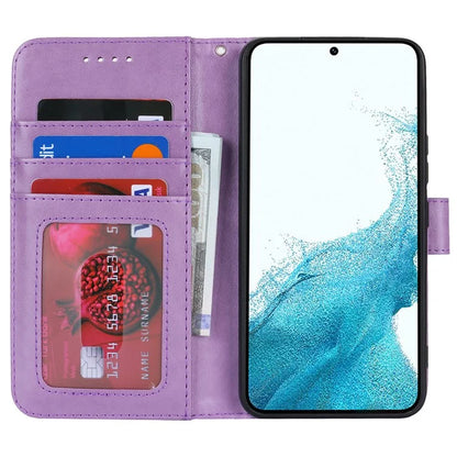 For Samsung Galaxy S22 5G Cell Phone Case R61 Texture PU Leather Wallet Shockproof Cover