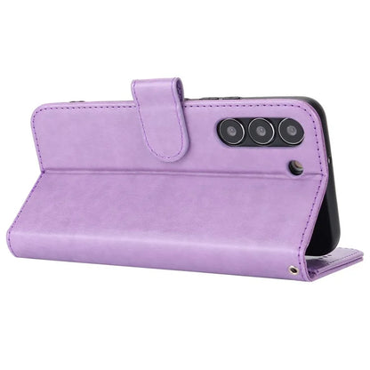 For Samsung Galaxy S22 5G Cell Phone Case R61 Texture PU Leather Wallet Shockproof Cover