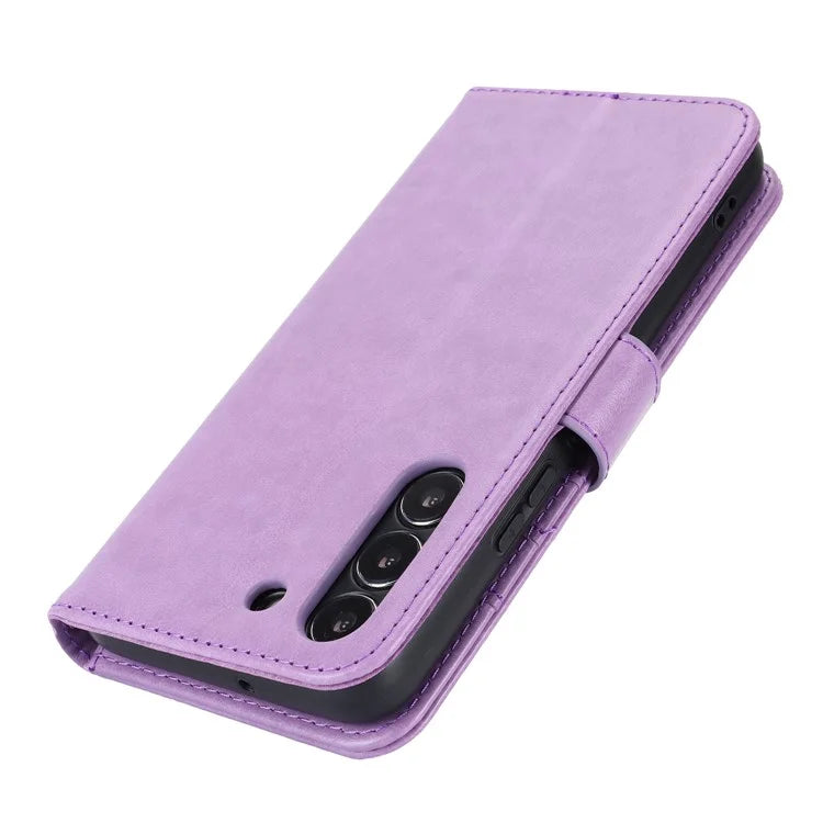 For Samsung Galaxy S22 5G Cell Phone Case R61 Texture PU Leather Wallet Shockproof Cover