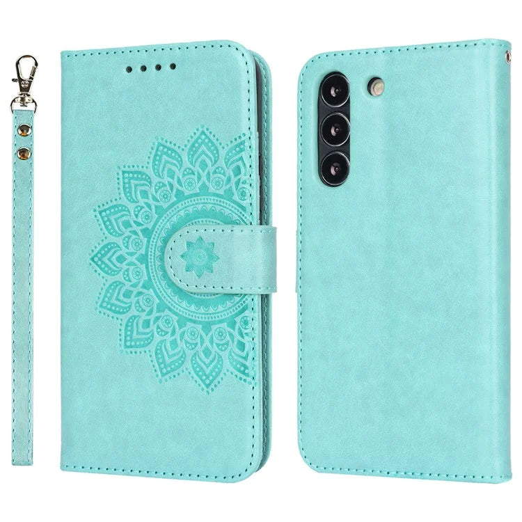 For Samsung Galaxy S22 5G Cell Phone Case R61 Texture PU Leather Wallet Shockproof Cover