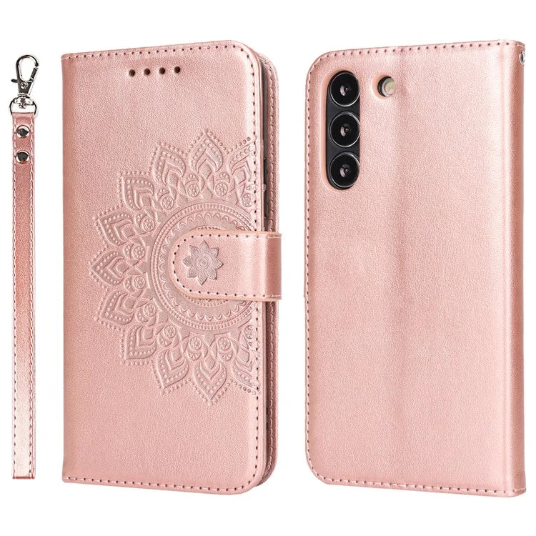 For Samsung Galaxy S22 5G Cell Phone Case R61 Texture PU Leather Wallet Shockproof Cover