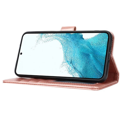 For Samsung Galaxy S22 5G Cell Phone Case R61 Texture PU Leather Wallet Shockproof Cover