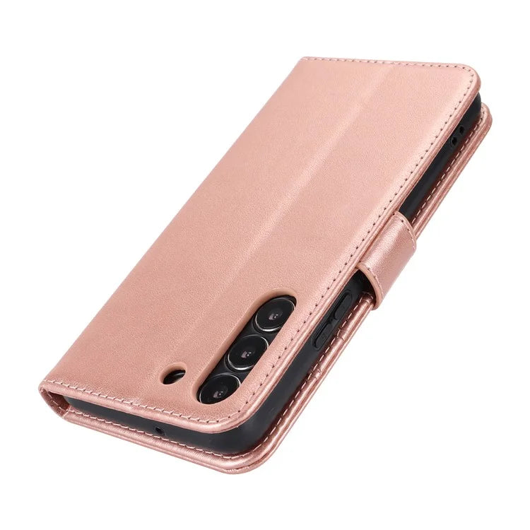 For Samsung Galaxy S22 5G Cell Phone Case R61 Texture PU Leather Wallet Shockproof Cover