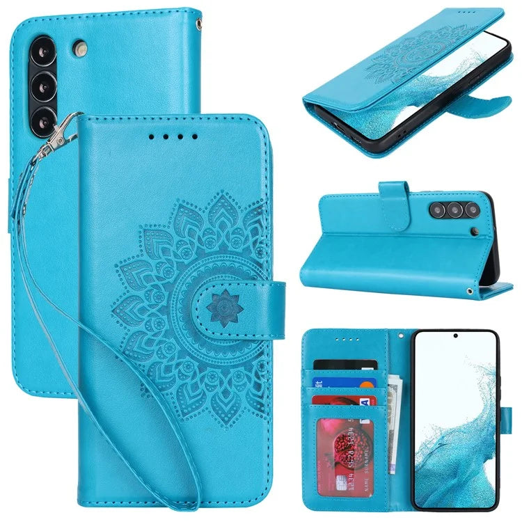 For Samsung Galaxy S22 5G Cell Phone Case R61 Texture PU Leather Wallet Shockproof Cover