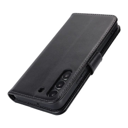 For Samsung Galaxy S22 5G Cell Phone Case R61 Texture PU Leather Wallet Shockproof Cover