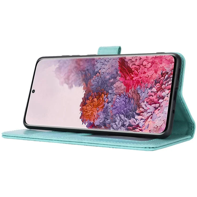 For Samsung Galaxy S20 4G / 5G Cell Phone Case R61 Texture Imprinted Leather Wallet Anti-scratch Cover