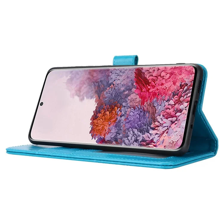 For Samsung Galaxy S20 4G / 5G Cell Phone Case R61 Texture Imprinted Leather Wallet Anti-scratch Cover