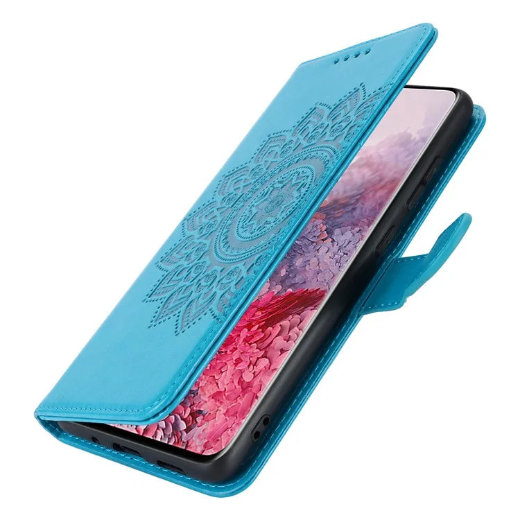 For Samsung Galaxy S20 4G / 5G Cell Phone Case R61 Texture Imprinted Leather Wallet Anti-scratch Cover