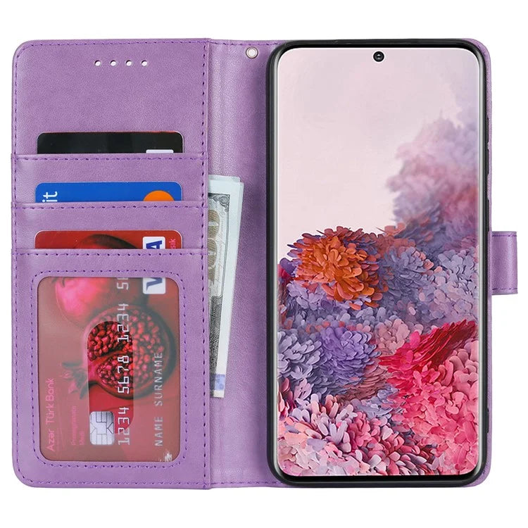 For Samsung Galaxy S20 4G / 5G Cell Phone Case R61 Texture Imprinted Leather Wallet Anti-scratch Cover