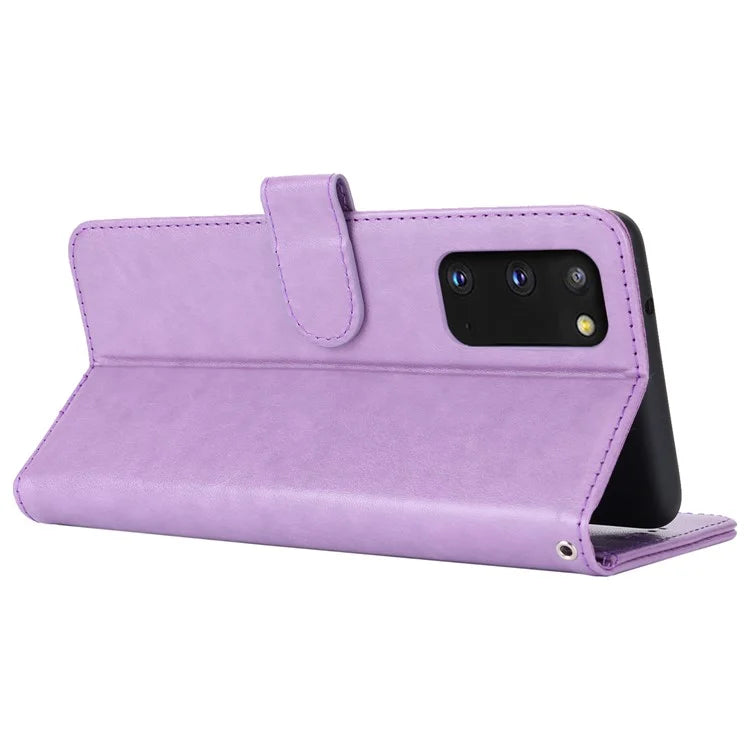 For Samsung Galaxy S20 4G / 5G Cell Phone Case R61 Texture Imprinted Leather Wallet Anti-scratch Cover