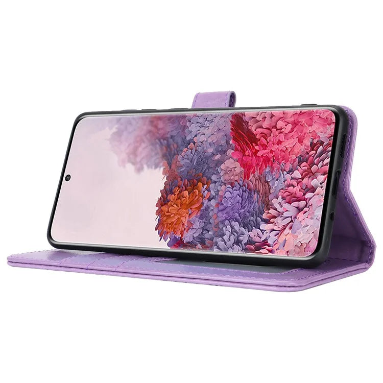 For Samsung Galaxy S20 4G / 5G Cell Phone Case R61 Texture Imprinted Leather Wallet Anti-scratch Cover