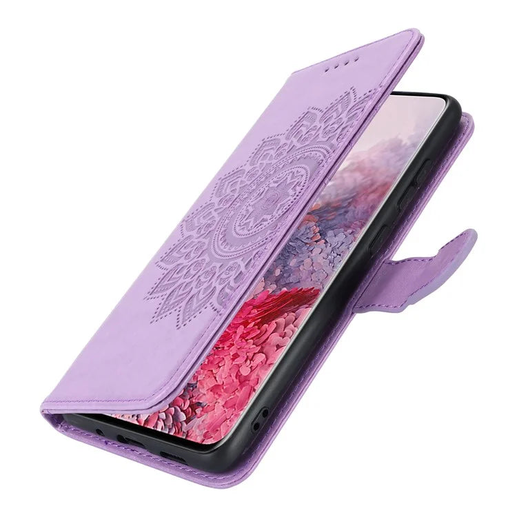 For Samsung Galaxy S20 4G / 5G Cell Phone Case R61 Texture Imprinted Leather Wallet Anti-scratch Cover