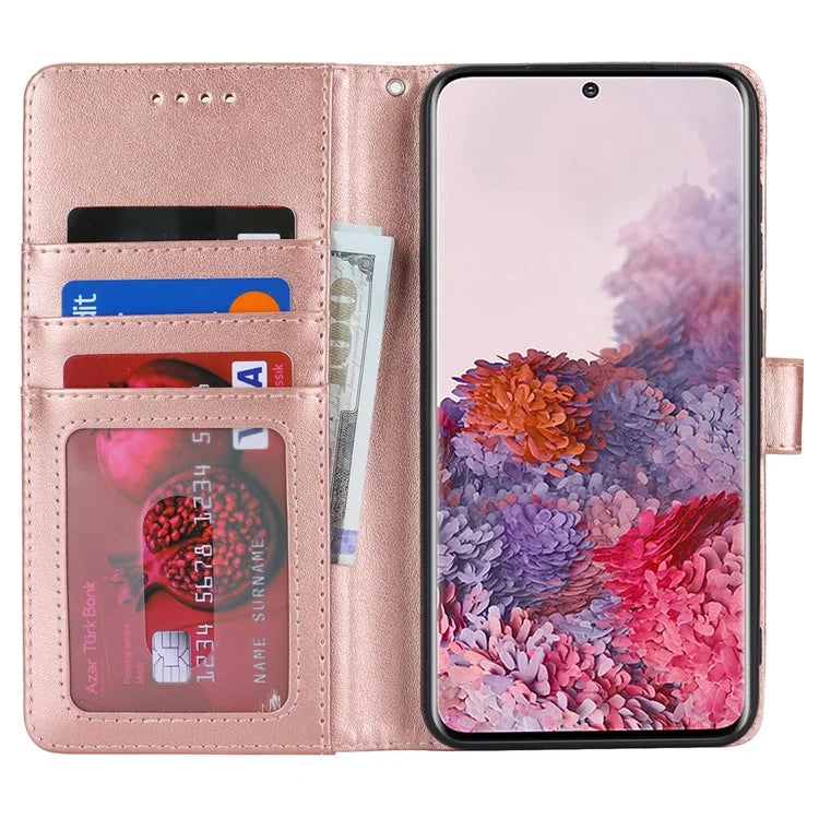 For Samsung Galaxy S20 4G / 5G Cell Phone Case R61 Texture Imprinted Leather Wallet Anti-scratch Cover
