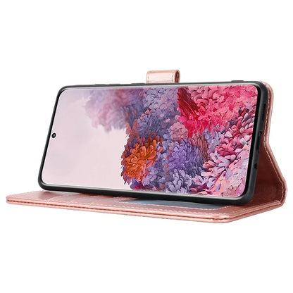For Samsung Galaxy S20 4G / 5G Cell Phone Case R61 Texture Imprinted Leather Wallet Anti-scratch Cover