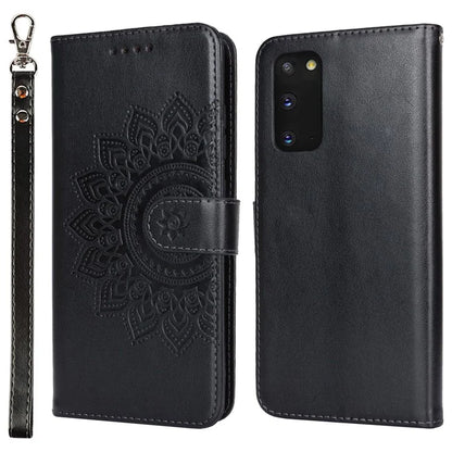 For Samsung Galaxy S20 4G / 5G Cell Phone Case R61 Texture Imprinted Leather Wallet Anti-scratch Cover