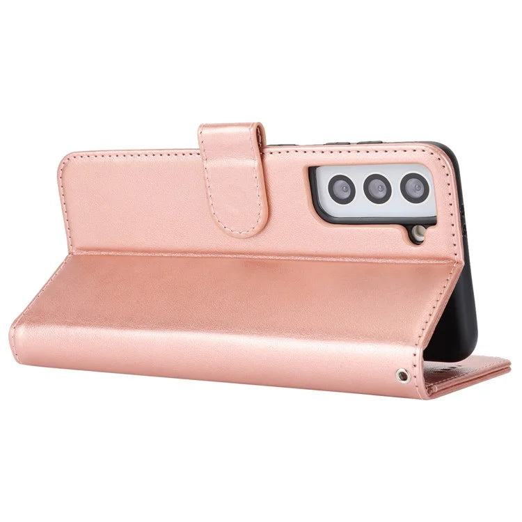 For Samsung Galaxy S21 5G / 4G Cover R61 Texture Leather Stand Shockproof Imprinted Cell Phone Case