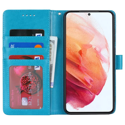 For Samsung Galaxy S21 5G / 4G Cover R61 Texture Leather Stand Shockproof Imprinted Cell Phone Case