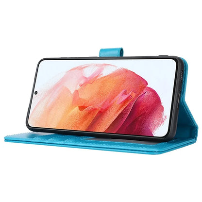 For Samsung Galaxy S21 5G / 4G Cover R61 Texture Leather Stand Shockproof Imprinted Cell Phone Case