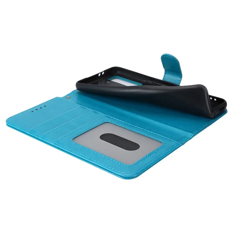 For Samsung Galaxy S21 5G / 4G Cover R61 Texture Leather Stand Shockproof Imprinted Cell Phone Case
