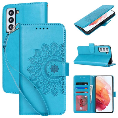 For Samsung Galaxy S21 5G / 4G Cover R61 Texture Leather Stand Shockproof Imprinted Cell Phone Case