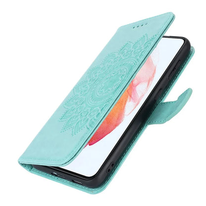 For Samsung Galaxy S21 5G / 4G Cover R61 Texture Leather Stand Shockproof Imprinted Cell Phone Case
