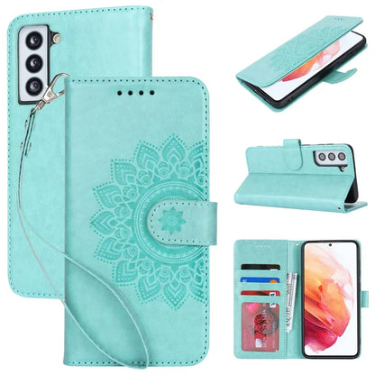 For Samsung Galaxy S21 5G / 4G Cover R61 Texture Leather Stand Shockproof Imprinted Cell Phone Case