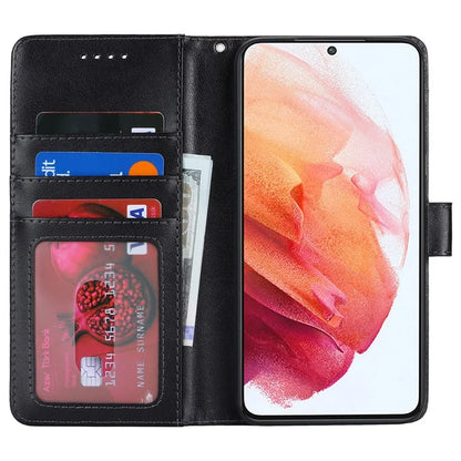 For Samsung Galaxy S21 5G / 4G Cover R61 Texture Leather Stand Shockproof Imprinted Cell Phone Case