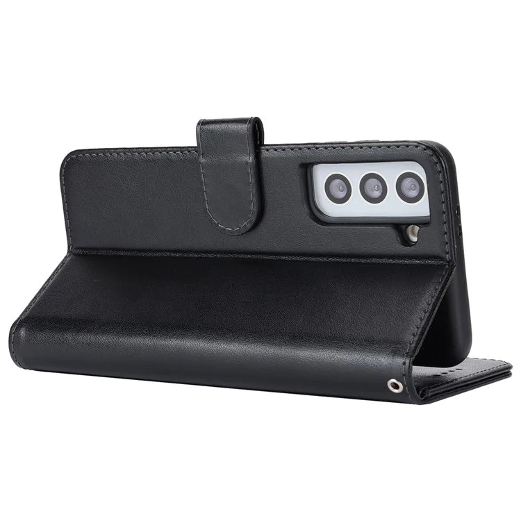 For Samsung Galaxy S21 5G / 4G Cover R61 Texture Leather Stand Shockproof Imprinted Cell Phone Case