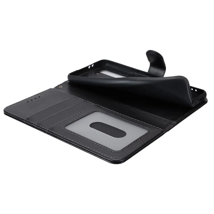 For Samsung Galaxy S21 5G / 4G Cover R61 Texture Leather Stand Shockproof Imprinted Cell Phone Case