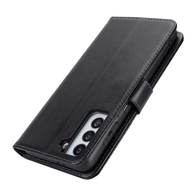 For Samsung Galaxy S21 5G / 4G Cover R61 Texture Leather Stand Shockproof Imprinted Cell Phone Case