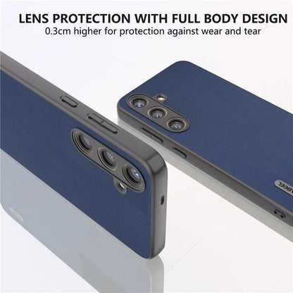 ABEEL For Samsung Galaxy S24 Case Nappa Texture Genuine Cow Leather Phone Cover Non-Slip