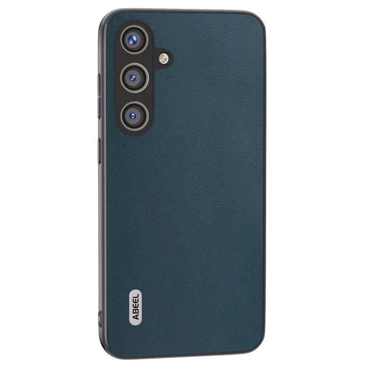 ABEEL For Samsung Galaxy S24 Case Nappa Texture Genuine Cow Leather Phone Cover Non-Slip