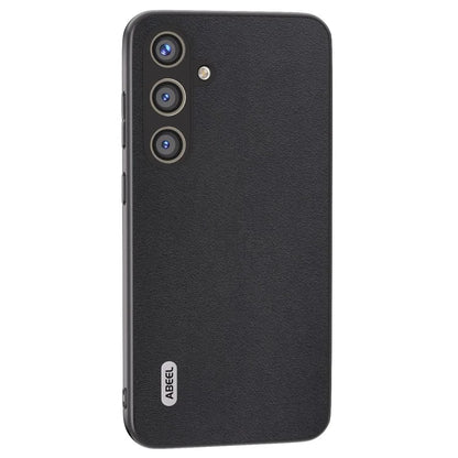 ABEEL For Samsung Galaxy S24 Case Nappa Texture Genuine Cow Leather Phone Cover Non-Slip