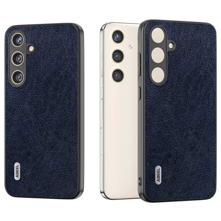 ABEEL For Samsung Galaxy S24+ Litchi Texture Case Leather Coated PC+TPU Phone Cover