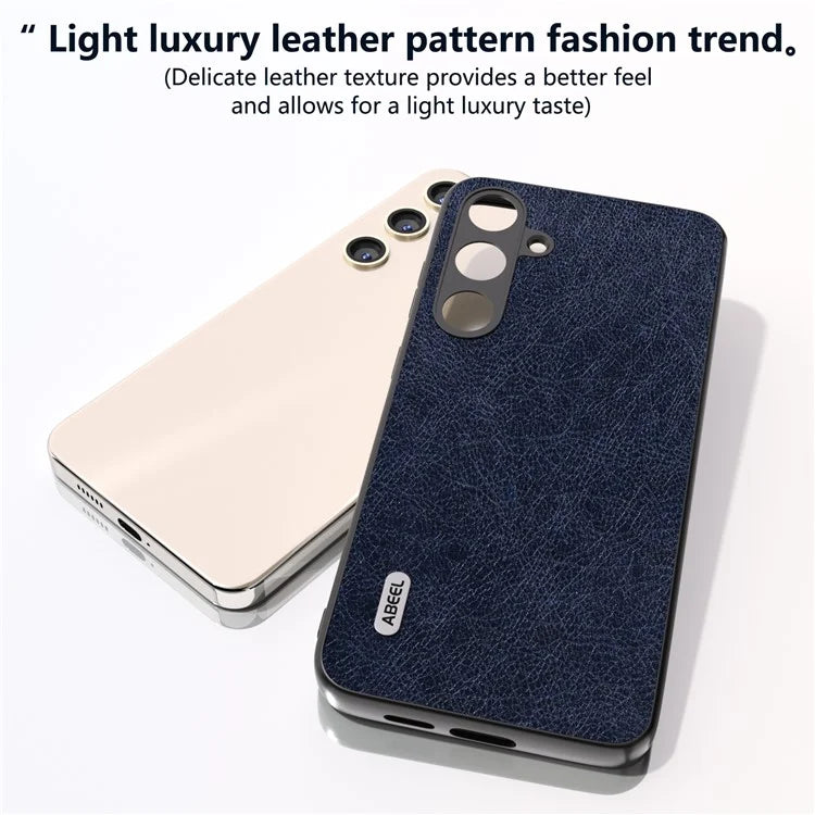 ABEEL For Samsung Galaxy S24+ Litchi Texture Case Leather Coated PC+TPU Phone Cover