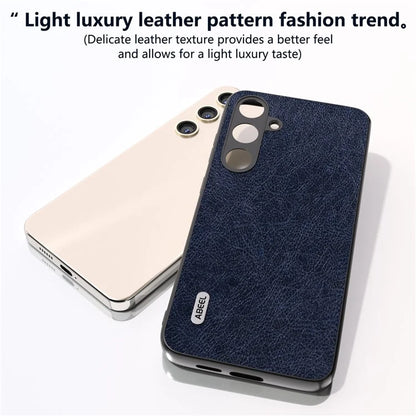 ABEEL For Samsung Galaxy S24+ Litchi Texture Case Leather Coated PC+TPU Phone Cover