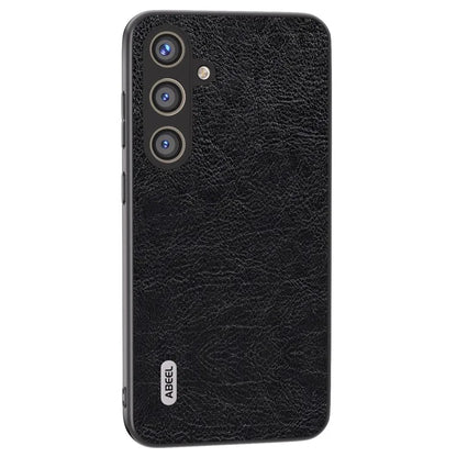 ABEEL For Samsung Galaxy S24+ Litchi Texture Case Leather Coated PC+TPU Phone Cover